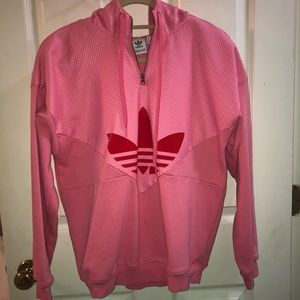 adidas pink & red trefoil sweatshirt
